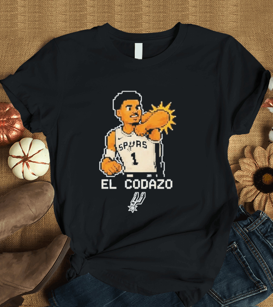 Victor Wembanyama Spurs El Codazo Pixel T-Shirt