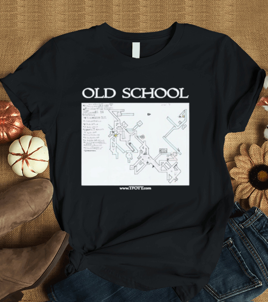 Old School Tonisborg Dungeon Map 1971 Dungeons And Dragons Retro Adventure T-Shirt