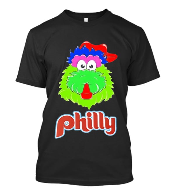Philly Fanatics Whistle Philly Green Furry Mascot Red Hat T-Shirt
