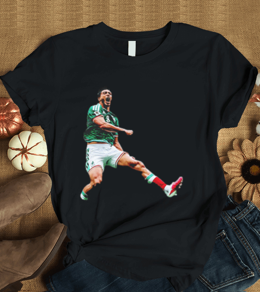 Raúl Jiménez Celebrating Mexico National Soccer Team Victory T-Shirt