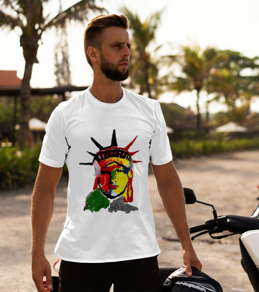 Liberty Pop Statue Of Liberty Paint Splatter T-Shirt