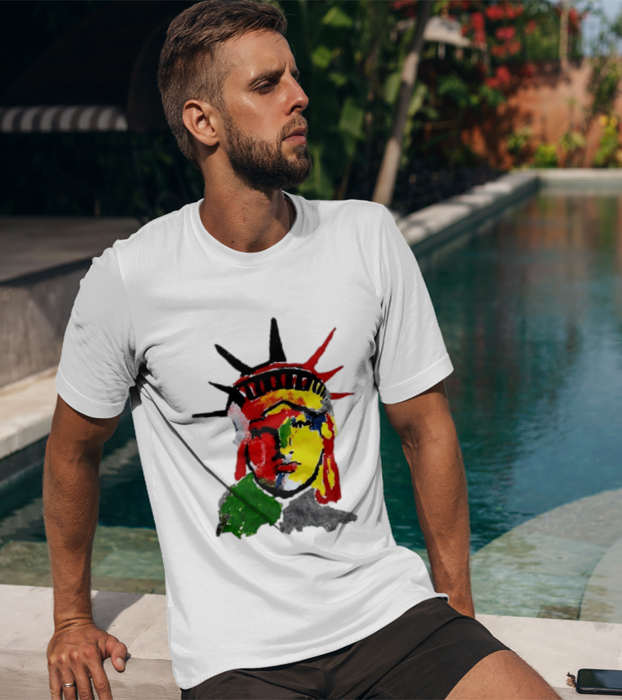 Liberty Pop Statue Of Liberty Paint Splatter T-Shirt