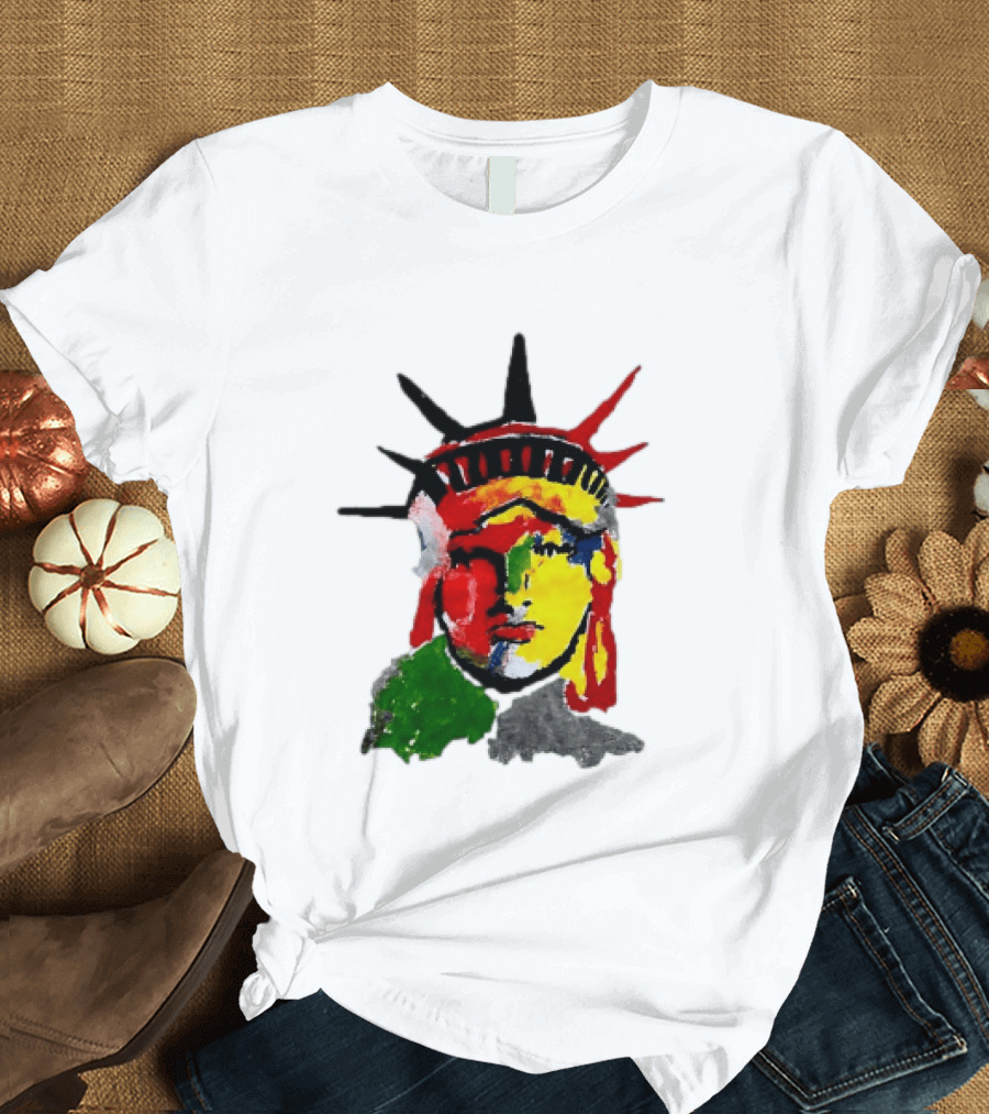 Liberty Pop Statue Of Liberty Paint Splatter T-Shirt