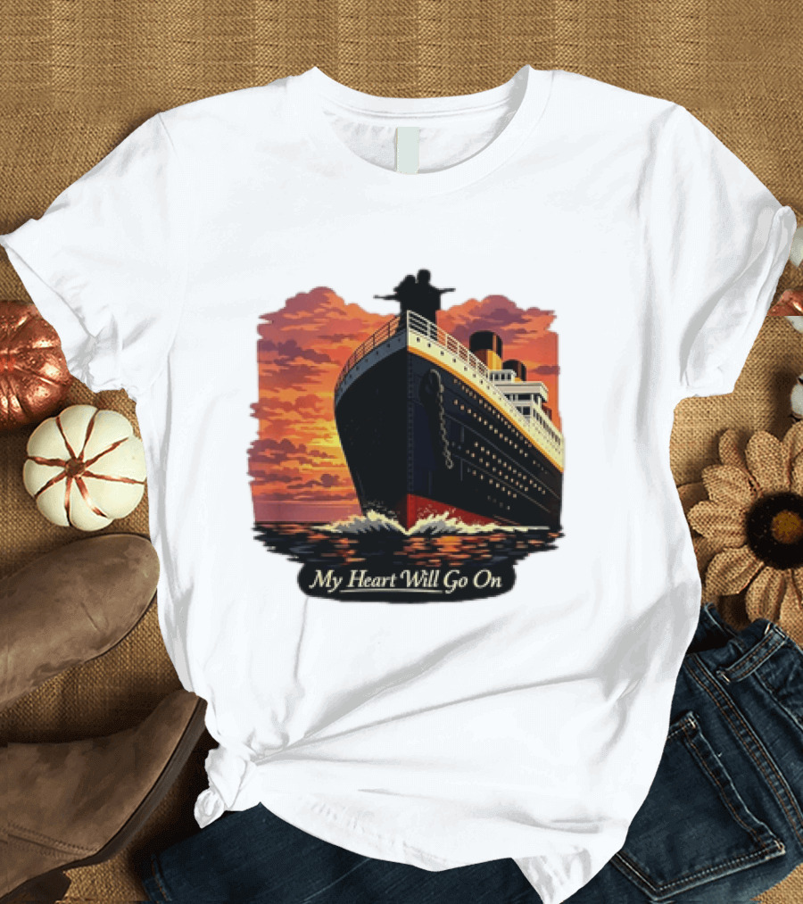 Titanic Sunset Scene My Heart Will Go On Jack And Rose T-Shirt