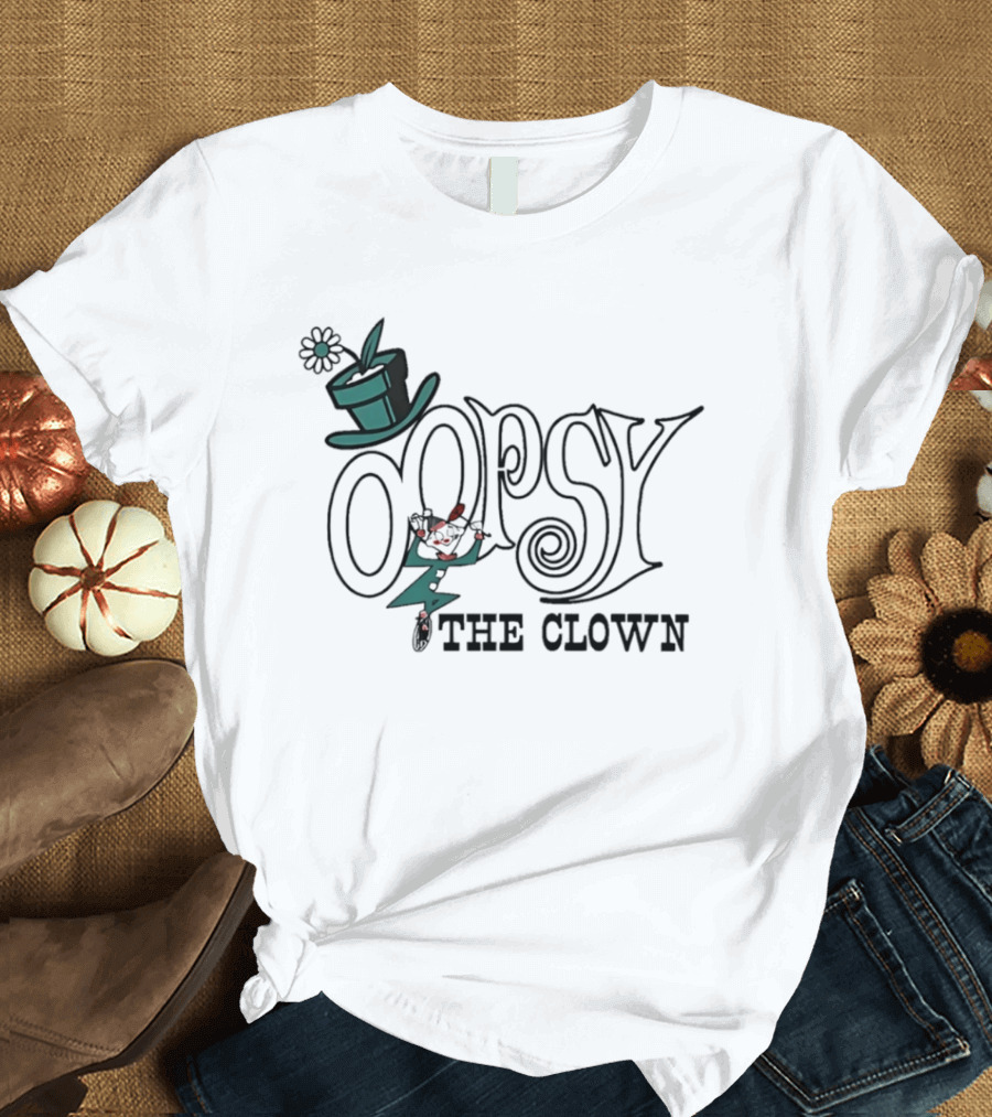 Oopsy The Clown Flower Top Hat T-Shirt