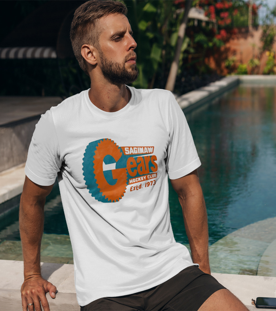 Saginaw Gears Hockey Club Estd 1973 Retro Team T-Shirt