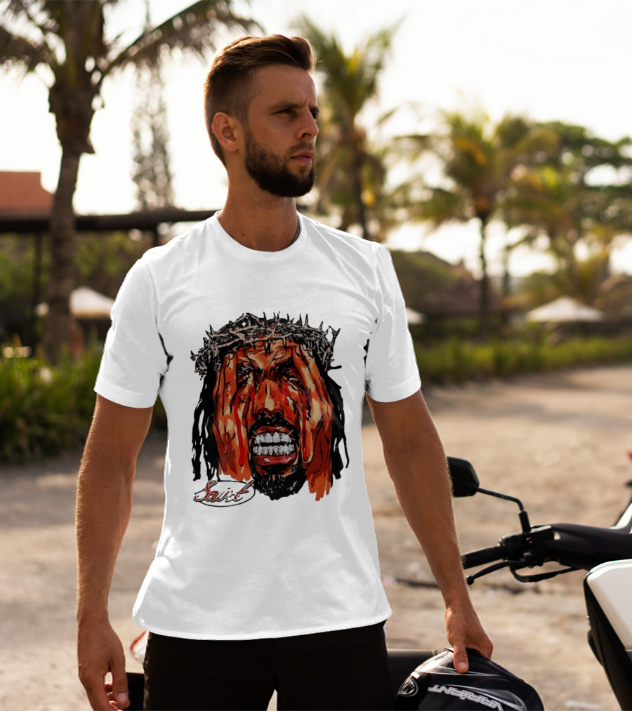 Saint Jesus Crown Of Thorns Diamond Grillz T-Shirt