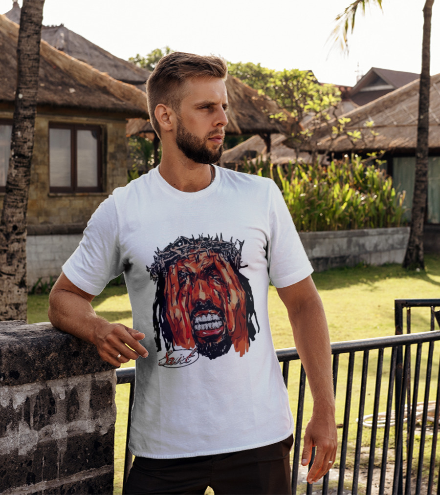 Saint Jesus Crown Of Thorns Diamond Grillz T-Shirt