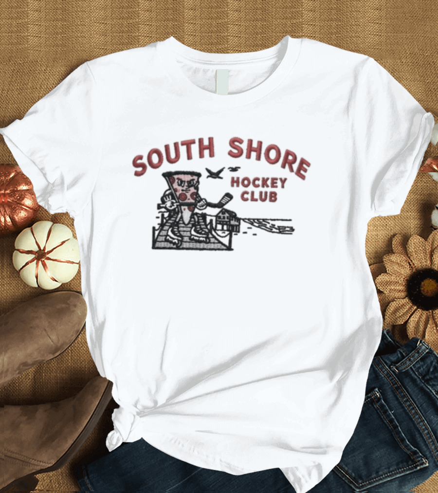 South Shore Hockey Club Pizza Themed Hockey Player T-Shirt