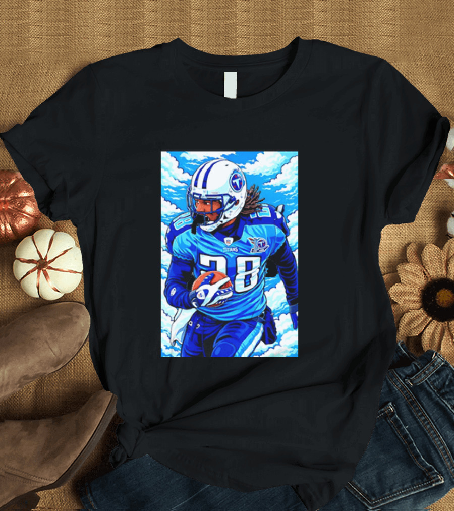 Chris Johnson 28 Tennessee Titans Running Back Football T-Shirt