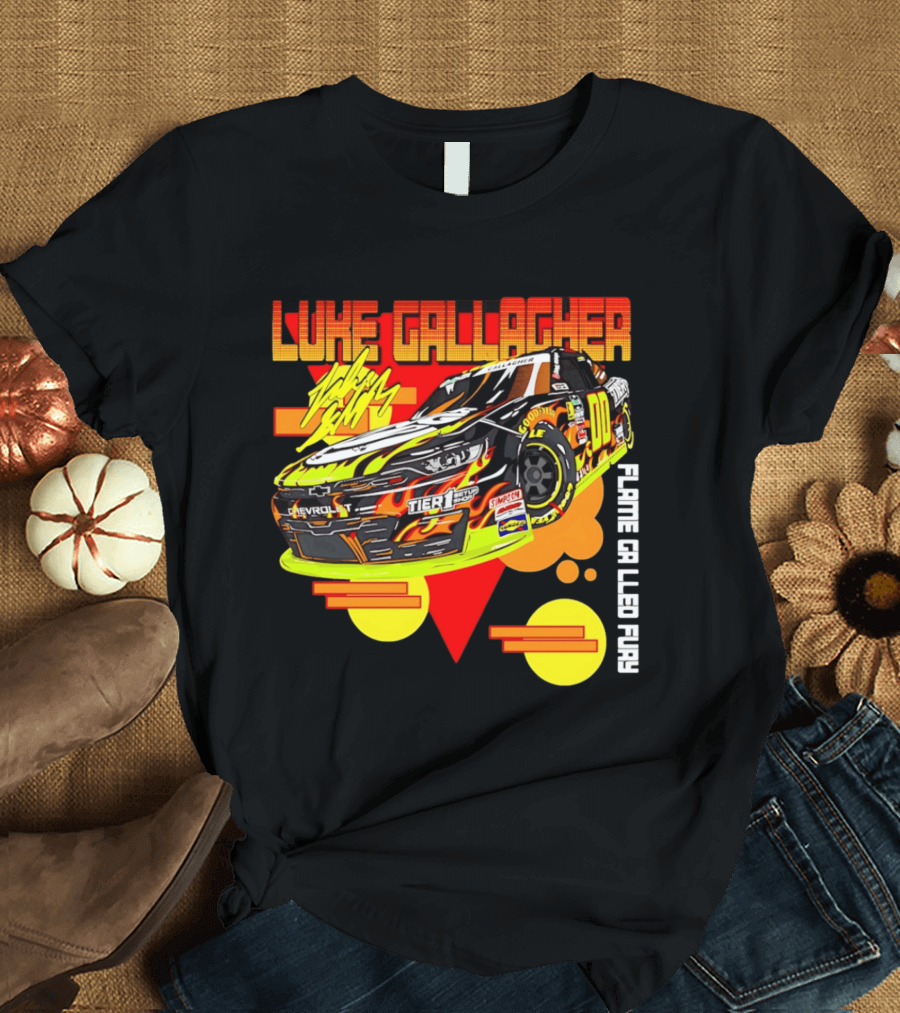 Luke Gallagher Flame Grilled Fury Tier 1 Racing 00 Car T-Shirt