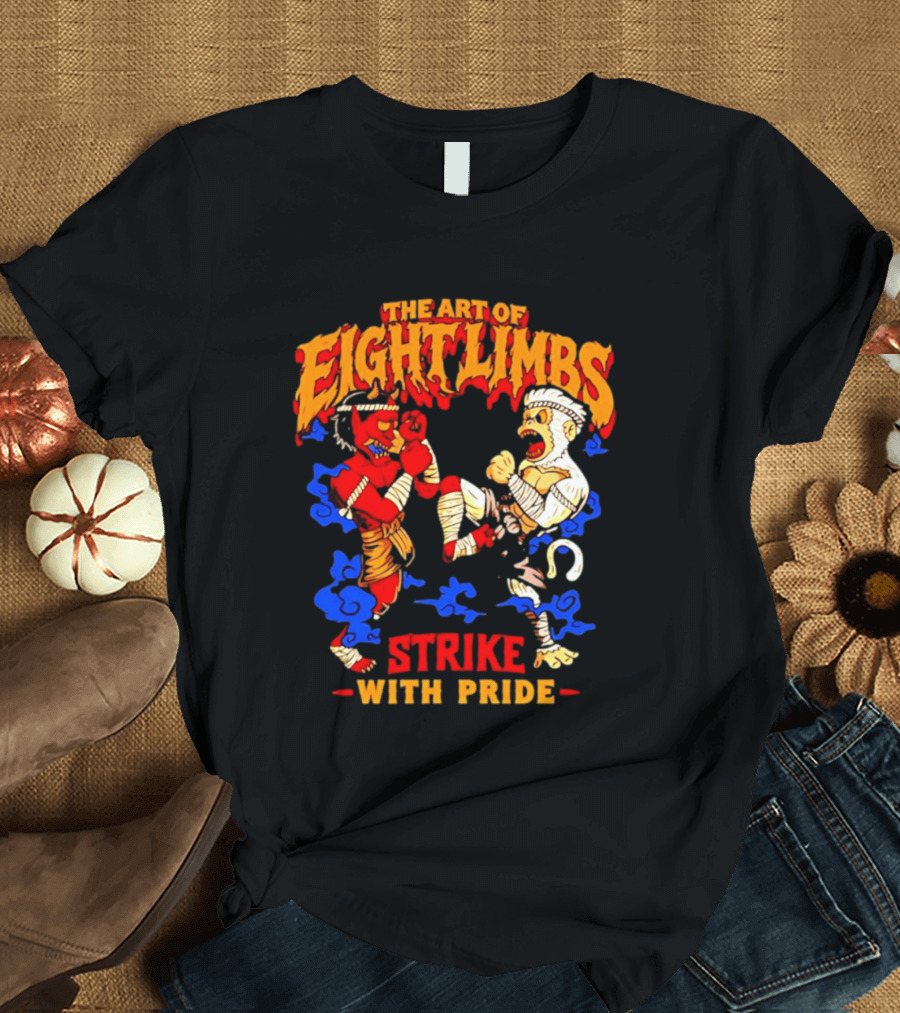 The Art Of Eight Limbs Strike With Pride Muay Thai Oni Hanuman T-Shirt
