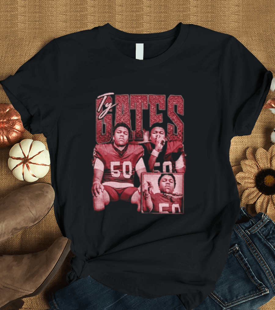 Ty Gates Football Player Sports Athlete Number 50 T-Shirt