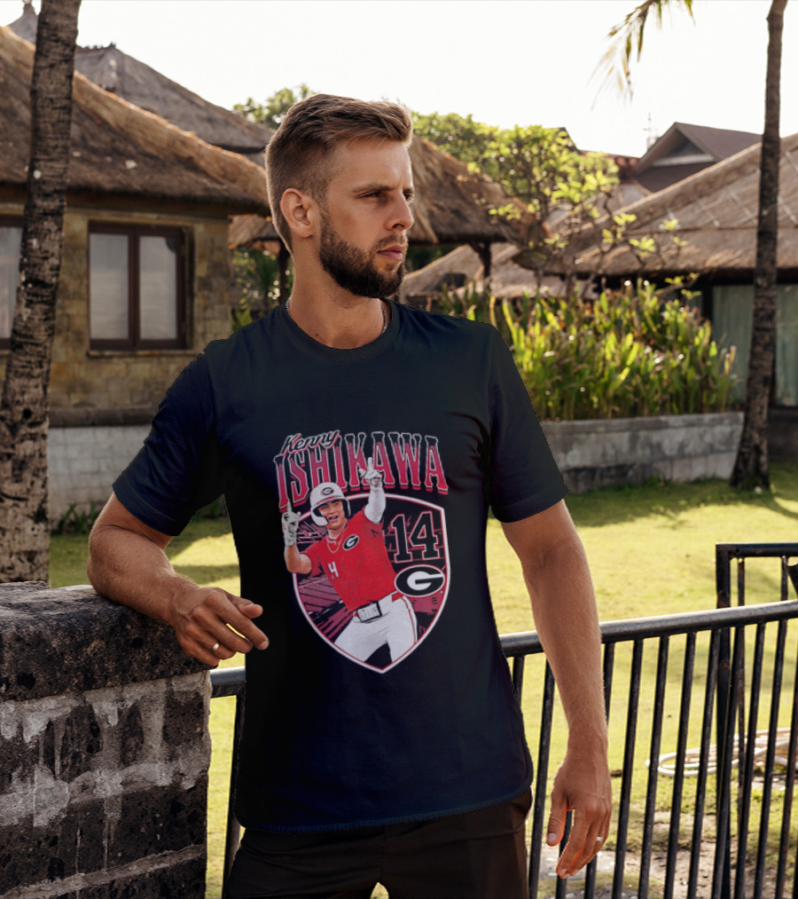 Kenny Ishikawa Georgia Bulldogs 14 Action Pose T-Shirt