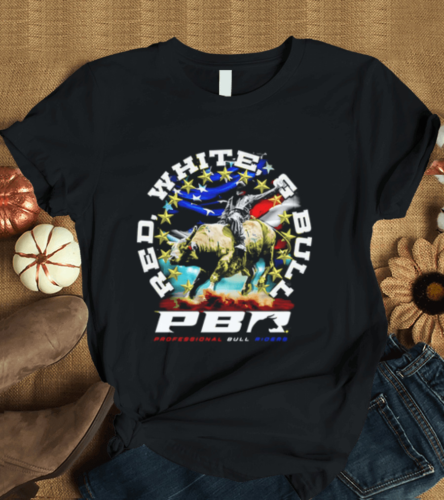 PBR Professional Bull Riders Red White And Bull Stars And Stripes T-Shirt