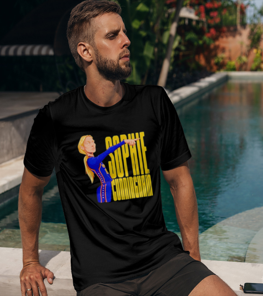 Sophie Cunningham Cartoon Indiana Fever Pointing T-Shirt