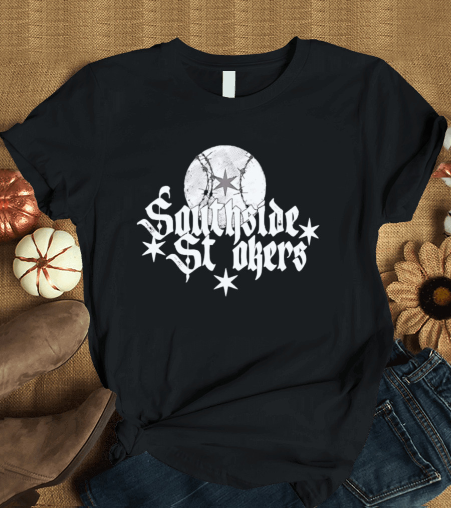 Southside Strokers Chicago Baseball Barbed Wire Star T-Shirt