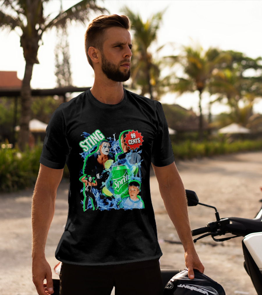 Sting WCW Sprite 99 Cents Lime Water Splash Wrestling T-Shirt