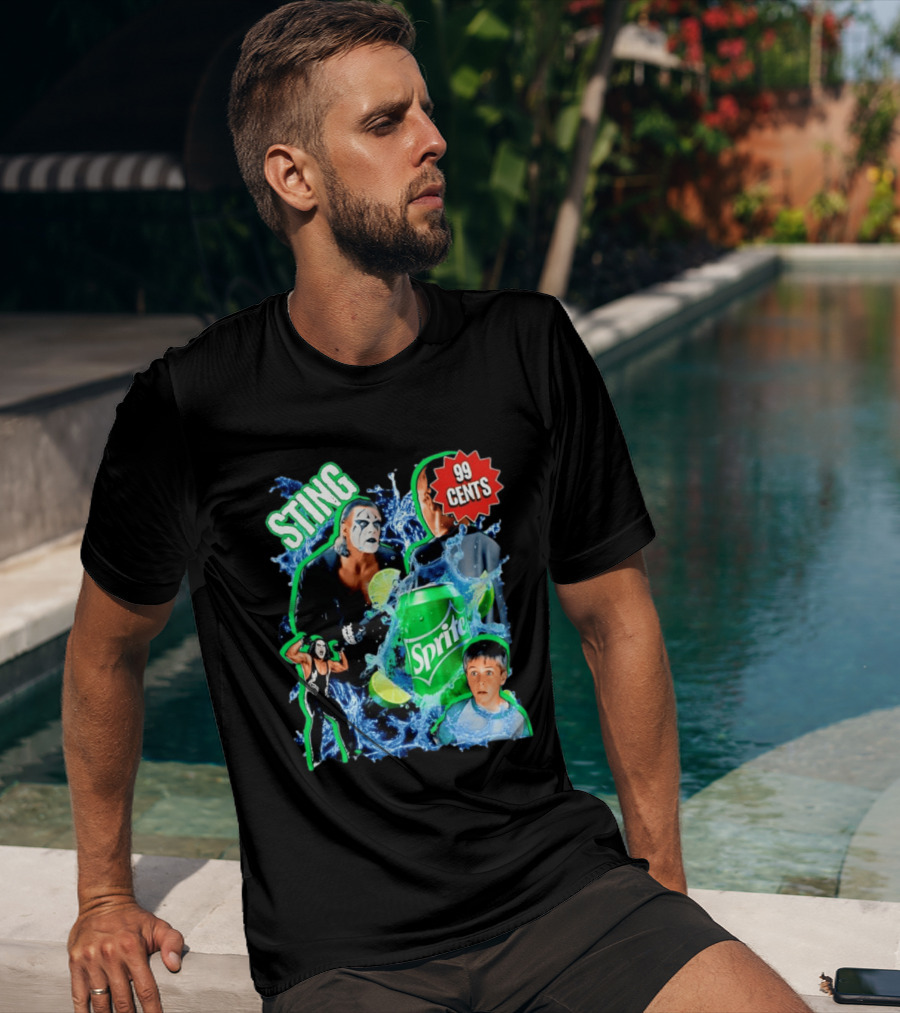 Sting WCW Sprite 99 Cents Lime Water Splash Wrestling T-Shirt