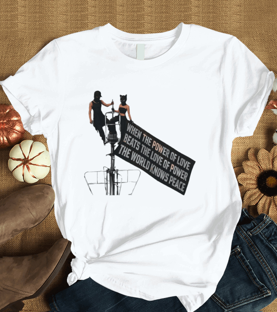 Angela Nikolau Ivan Beerkus Empire State Building Power Of Love Overpowering Love Of Power T-Shirt