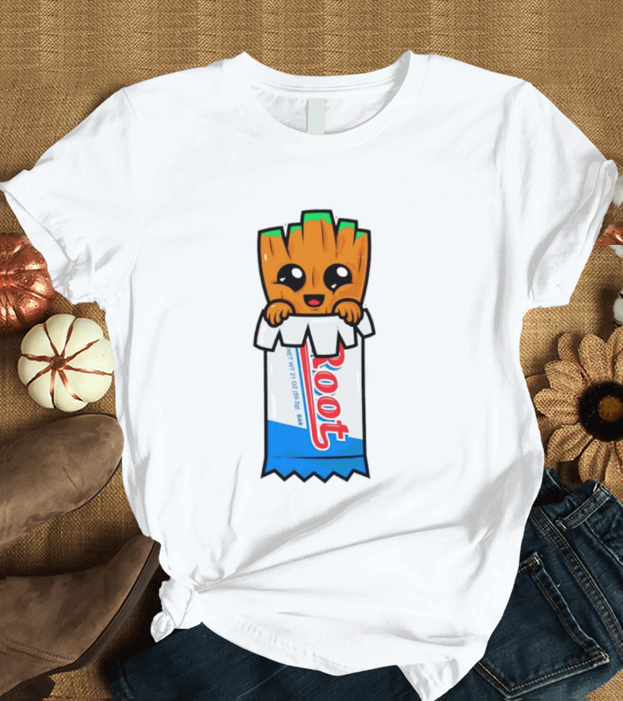 Baby Groot Guardians Of The Galaxy Root Candy Cartoon T-Shirt