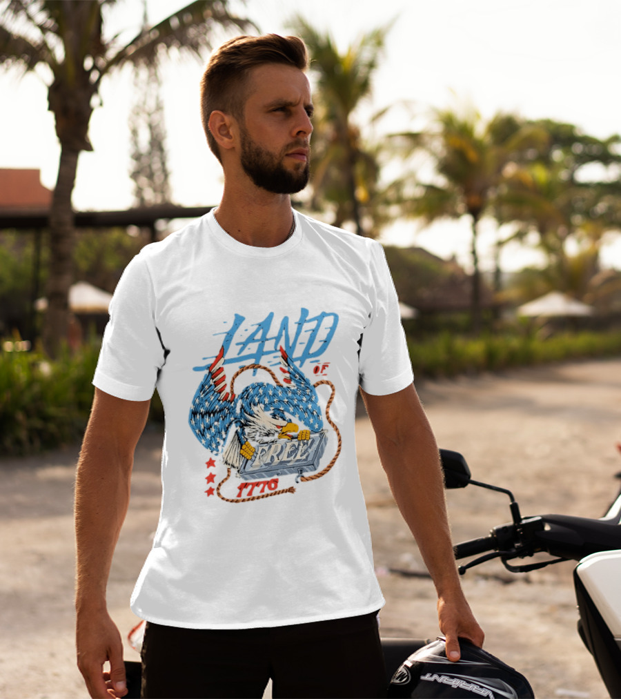 Land Of The Free 1776 Bald Eagle Patriotism T-Shirt