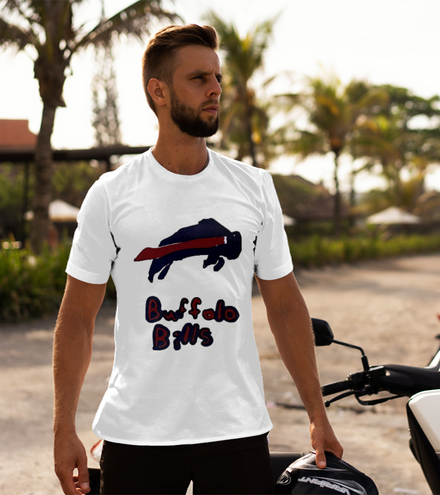 Buffalo Bills Iconic Blue Red Bison T-Shirt