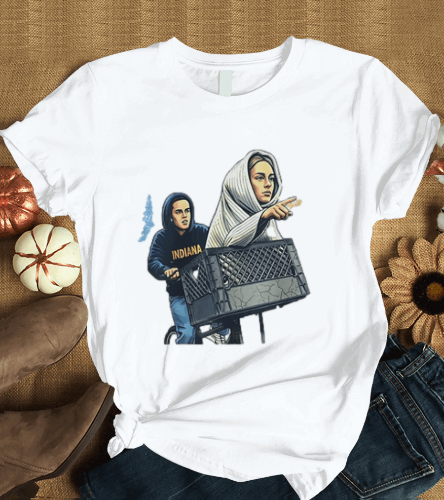 Caitlin Clark Sophie Cunningham E.T. Indiana Bike Basket T-Shirt