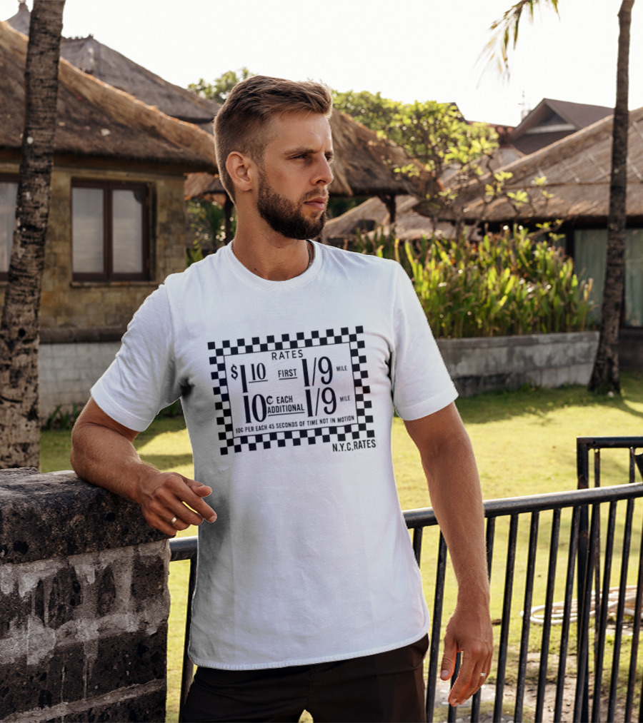 N.Y.C. Taxi Rates Checkerboard T-Shirt