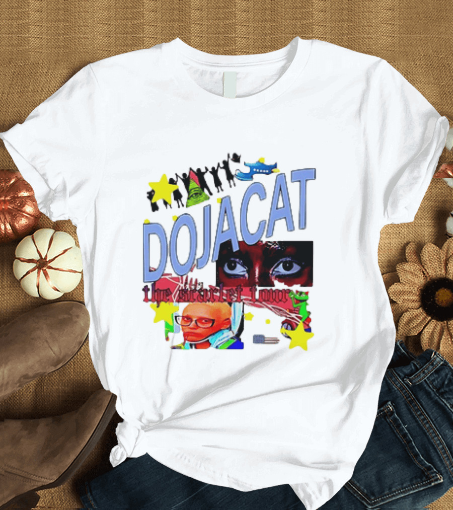 Doja Cat The Scarlet Tour Pop Art Stars And Eyes T-Shirt