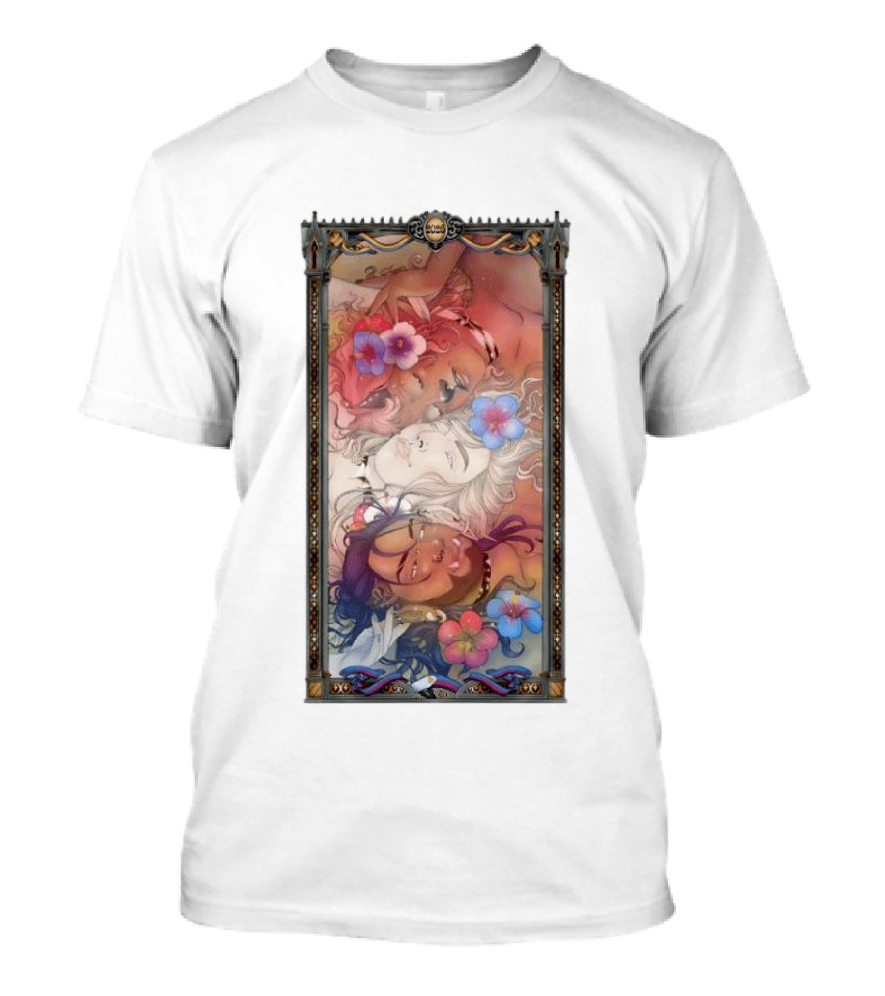 Fantasy Trio 2026 Hibiscus Flowers Tarot Card Pride Month T-Shirt