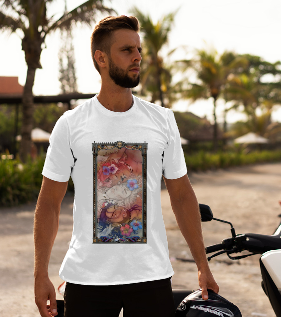 Fantasy Trio 2026 Hibiscus Flowers Tarot Card Pride Month T-Shirt