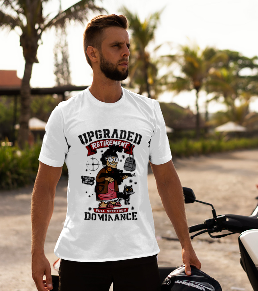 Upgraded Retirement Full Spectrum Dominance Retired Not Expired Black Ops Grandma T-Shirt