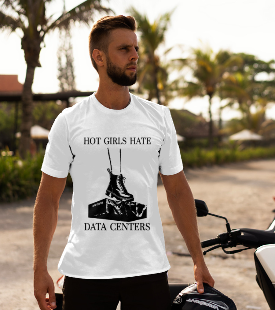Hot Girls Hate Data Centers With Boots Stomping Computers T-Shirt