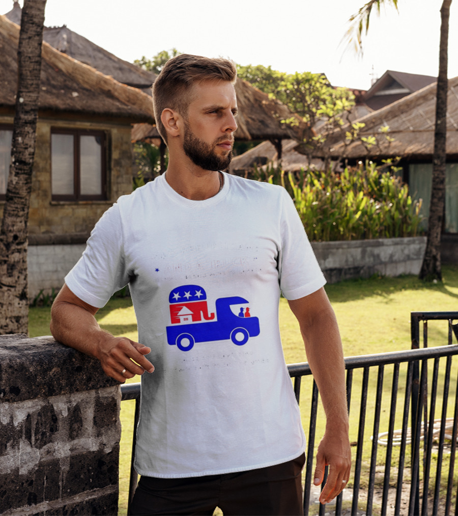 Two Republicans And A Truck Helping Liberals Move To Canada GOP Elephant T-Shirt