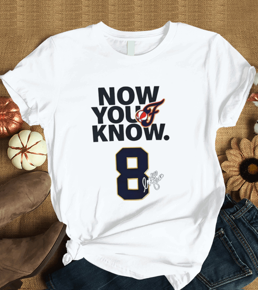Sophie Cunningham Now You Know Indiana Fever 8 Signature T-Shirt