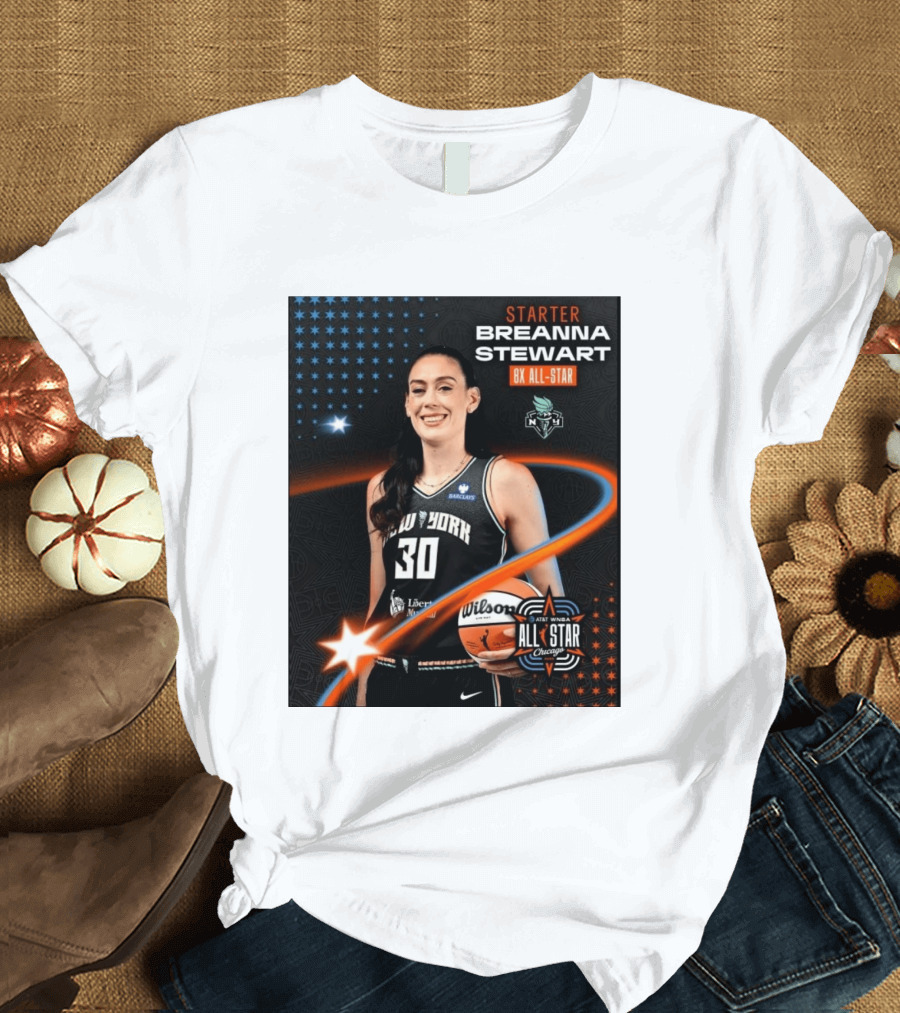 Starter Breanna Stewart 8X All Star New York Liberty AT&T WNBA All Star Chicago T-Shirt