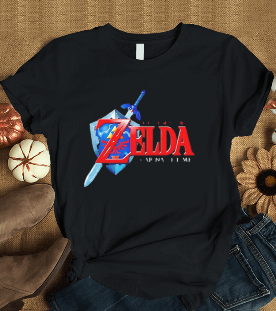 The Legend Of Zelda Ocarina Of Time Shield Sword T-Shirt