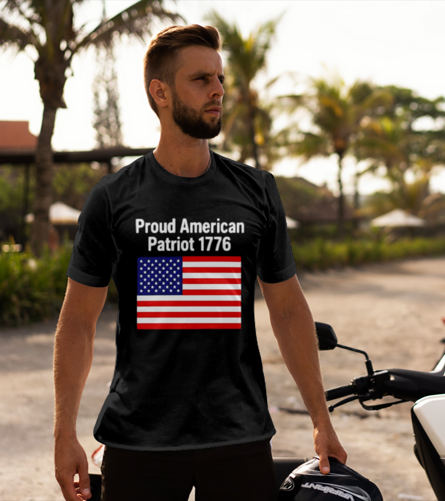 Proud American Patriot 1776 USA Flag T-Shirt