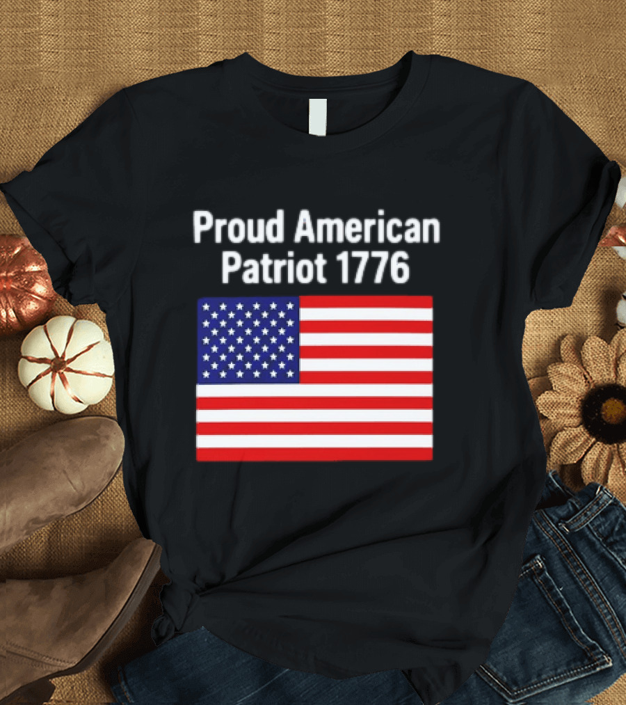 Proud American Patriot 1776 USA Flag T-Shirt