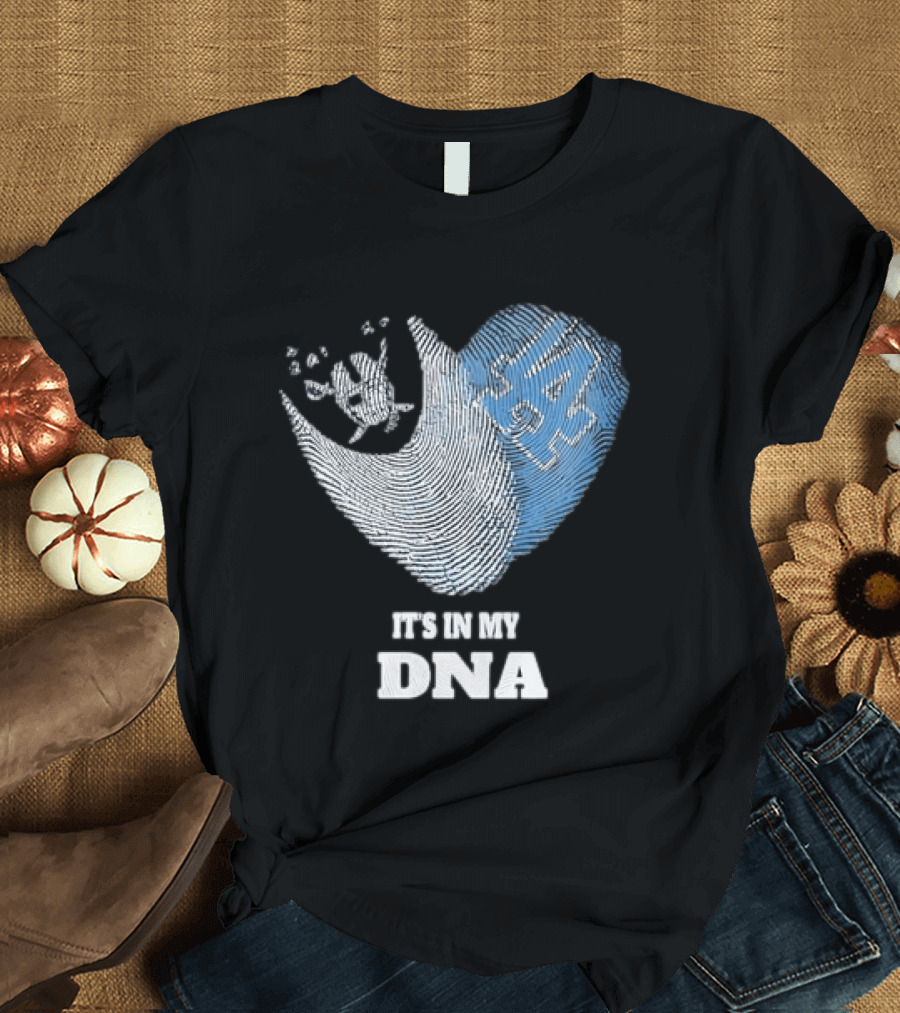 Los Angeles Raiders Dodgers Fingerprint Heart It's In My DNA T-Shirt