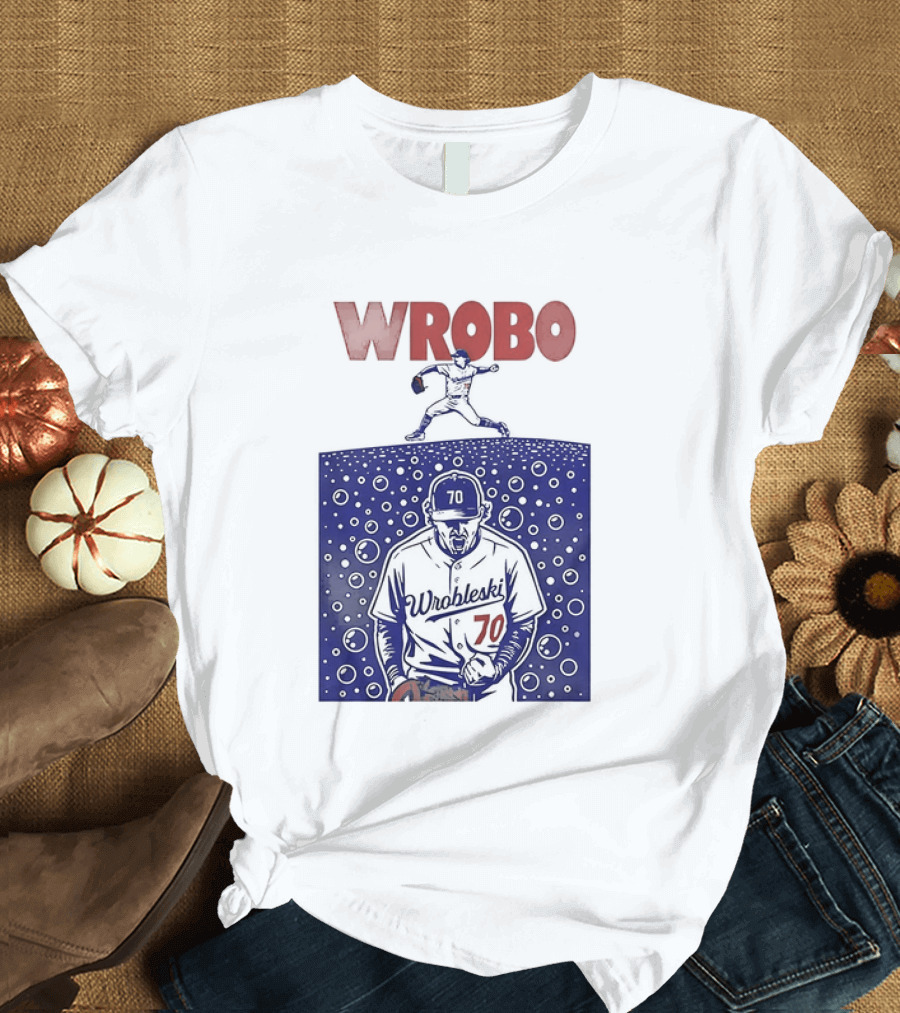 Wrobo Shark Justin Wrobleski Los Angeles Dodgers Baseball T-Shirt