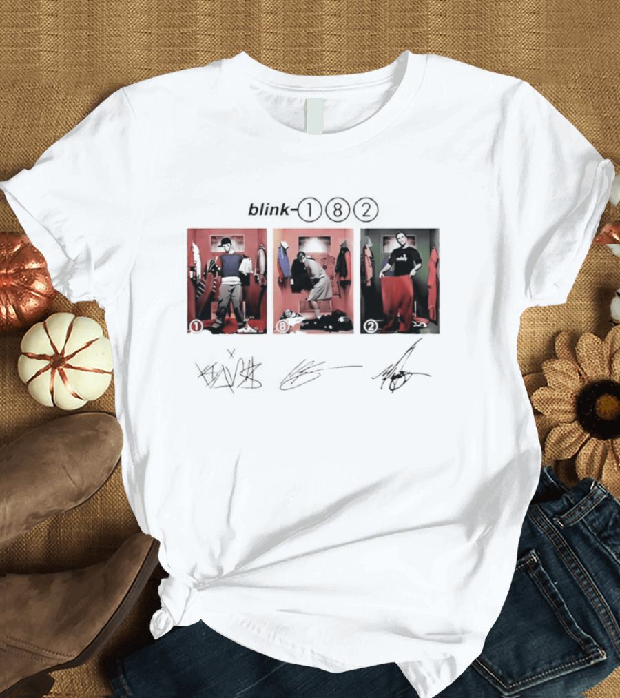 Blink 182 Trio Album Art With Autographs T-Shirt