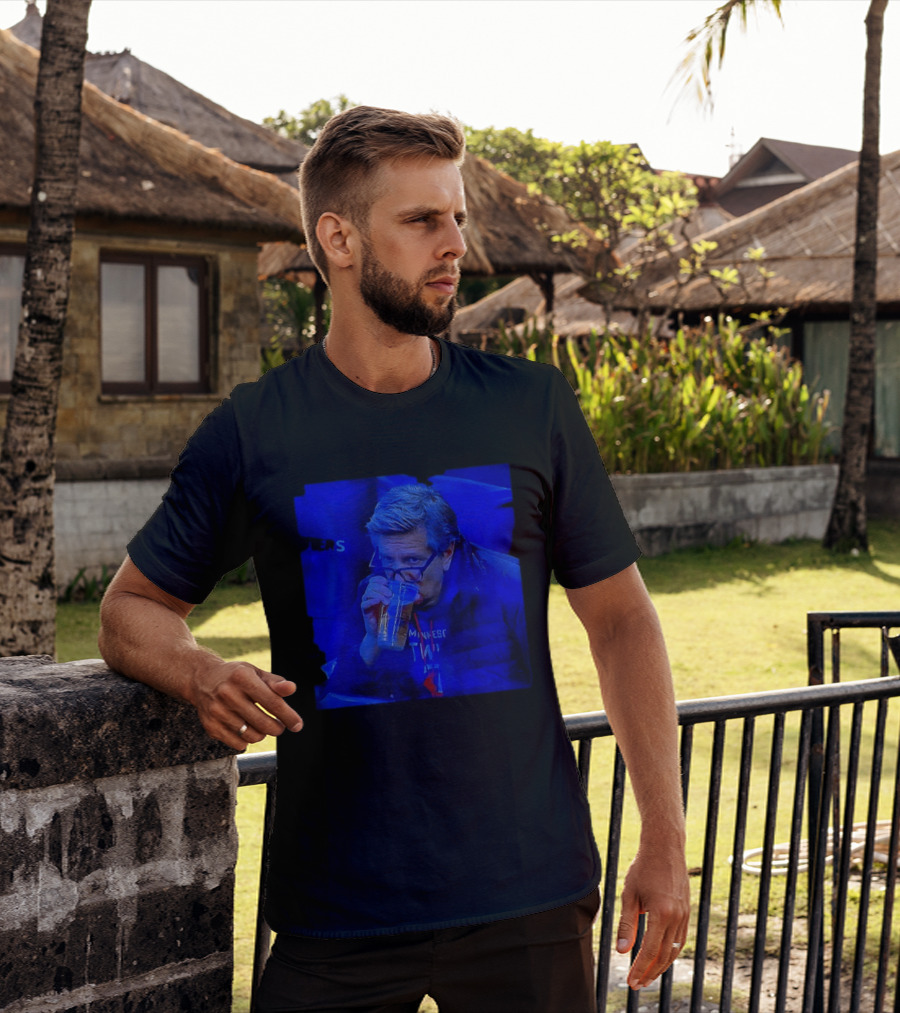 Minnesota Timberwolves Chris Finch NBA Basketball Drinking Beer Image T-Shirt