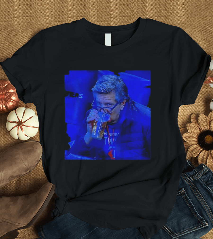 Minnesota Timberwolves Chris Finch NBA Basketball Drinking Beer Image T-Shirt