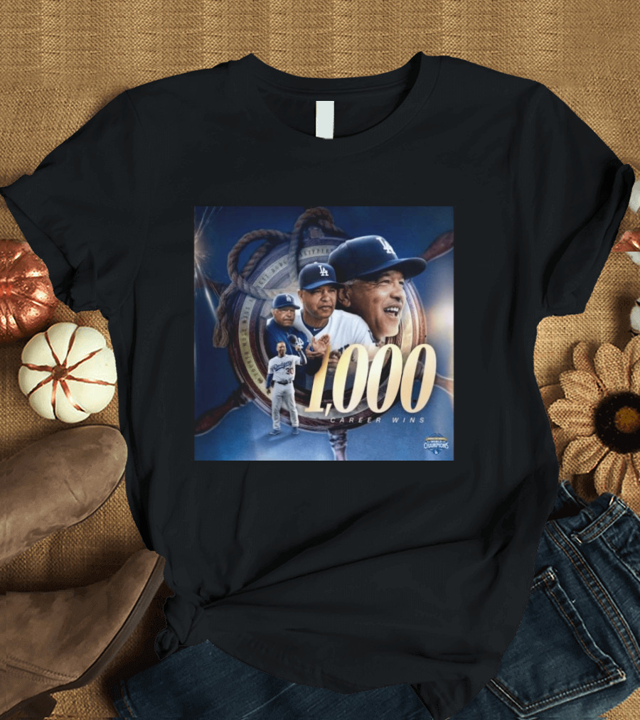 Los Angeles Dodgers Manager Doc Achieves 1000 Career Wins Milestone In Major League History T-Shirt