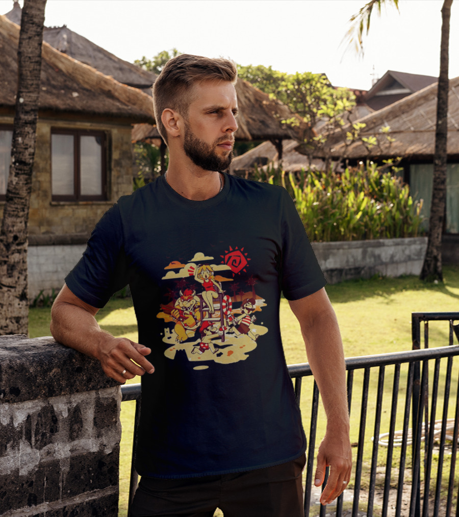 Frenemies Summer Beach Fun Mario Luigi Princess Peach Bowser Adventure T-Shirt
