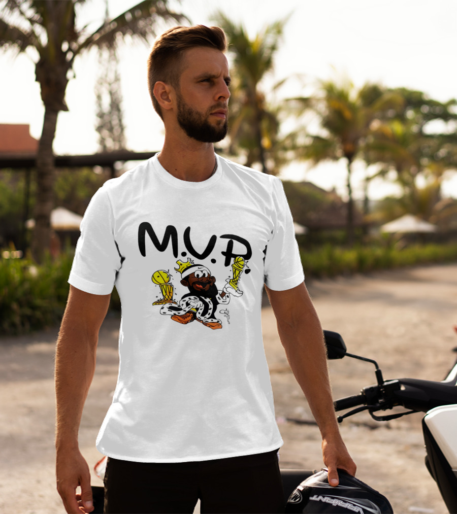 Lebron James MVP Cartoon With Trophy And Crown Lakers Basketball Bubble Boy T-Shirt