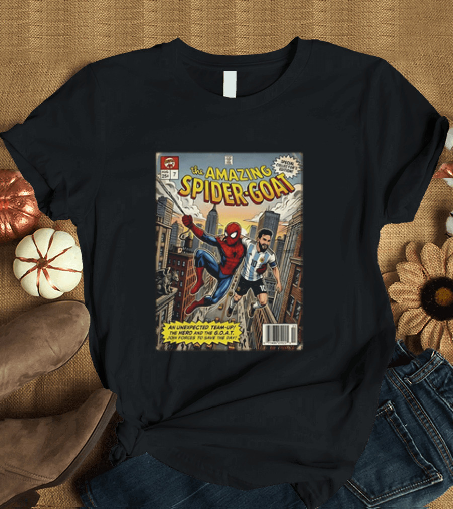 The Amazing Spider GOAT Lionel Messi Argentina National Team Spider Man Comic Edition T-Shirt