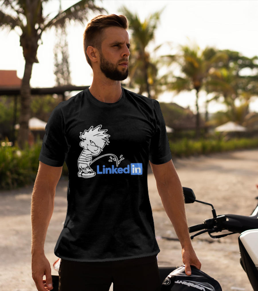 Calvin Pissing LinkedIn T-Shirt